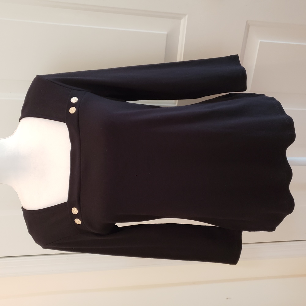 NWT Anne Klein Sport Black 3/4 Top Size Small